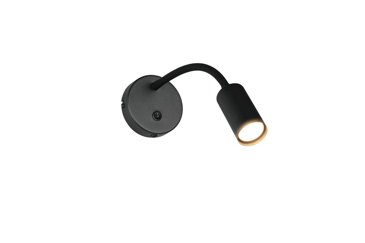 Kinkiet elastyczne ramię włącznik TARYN czarny 1xGU10 minix5W metal wym:18x10x30,5cm IP20 RL
