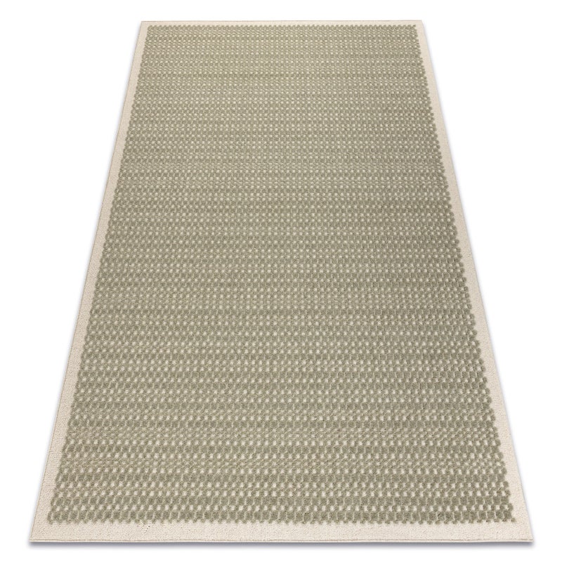 Dywan FLUX 461.139.SA400 wełniany OSTA - Geometryczny, strukturalny, loftowy zielony / beż 240x340 cm