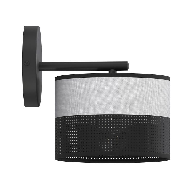 Kinkiet perforowany klosz KARBON czarno-szary 1xE27x15W metal wym:24x20x20cm IP20 Emibig