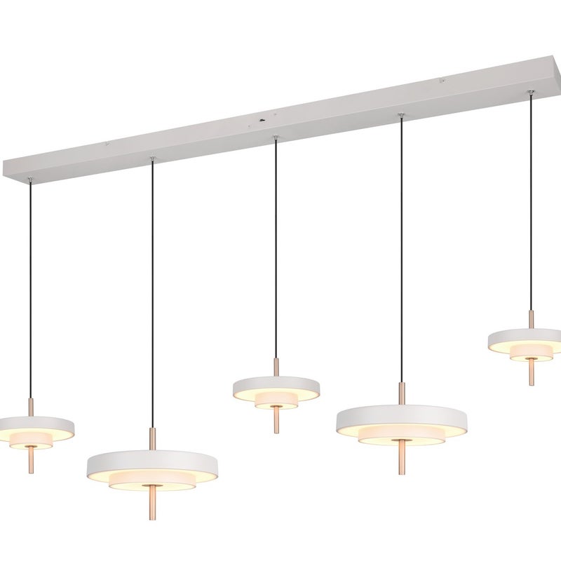 Lampa wisząca LED KEATON 50W Odcienie bieli 5900lm metal szara wym:150x140x30cm IP20 Trio