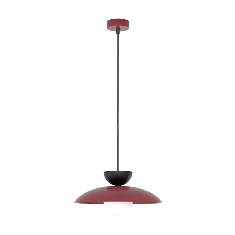 Lampa wisząca podwójny kopułowy klosz MULAN burgundowo-czarno-biały 1xG9x8W metal wym:140x30x30cm IP20 Emibig
