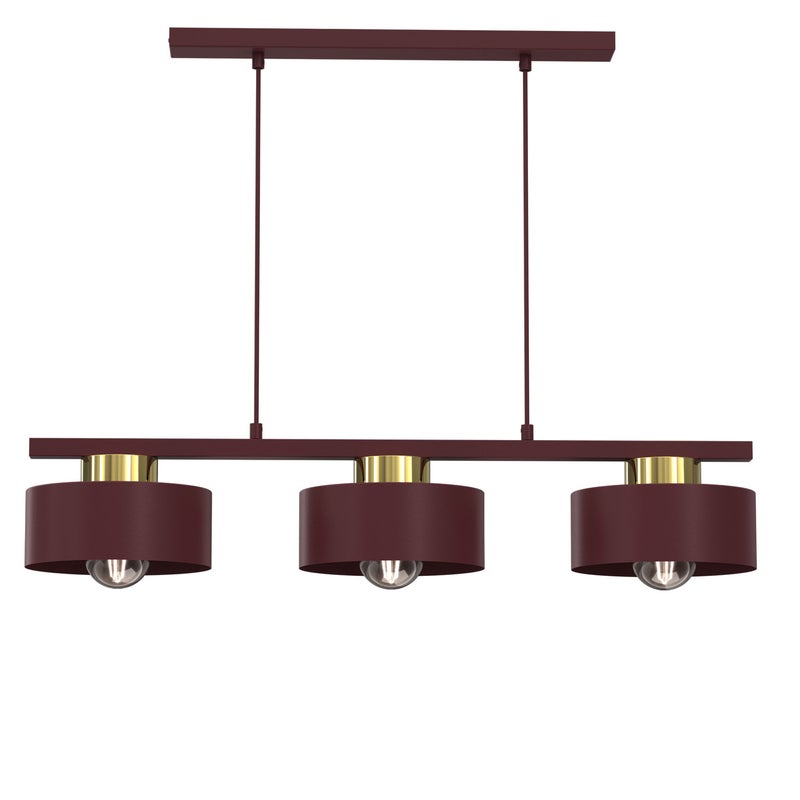 Lampa wisząca Marti czerwony 3xE27x15W metal wym:110x81x20,5cm IP20 Luminex