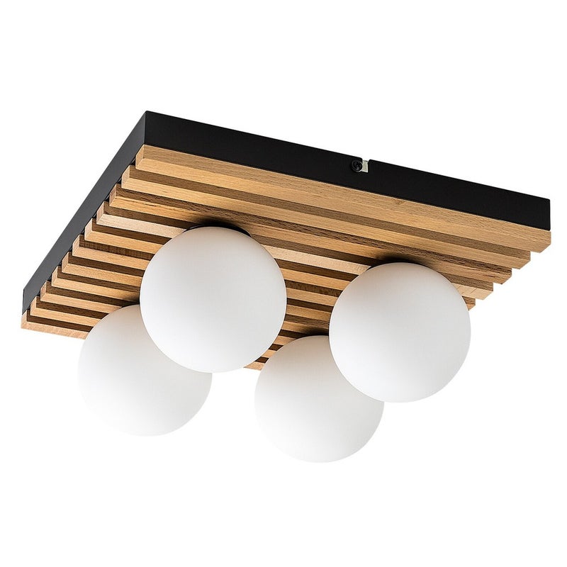 Lampa sufitowa białe kule Noxelle czarny 4xG9x5W drewno wym:13,5x29,6x29,6cm IP20 Rabalux