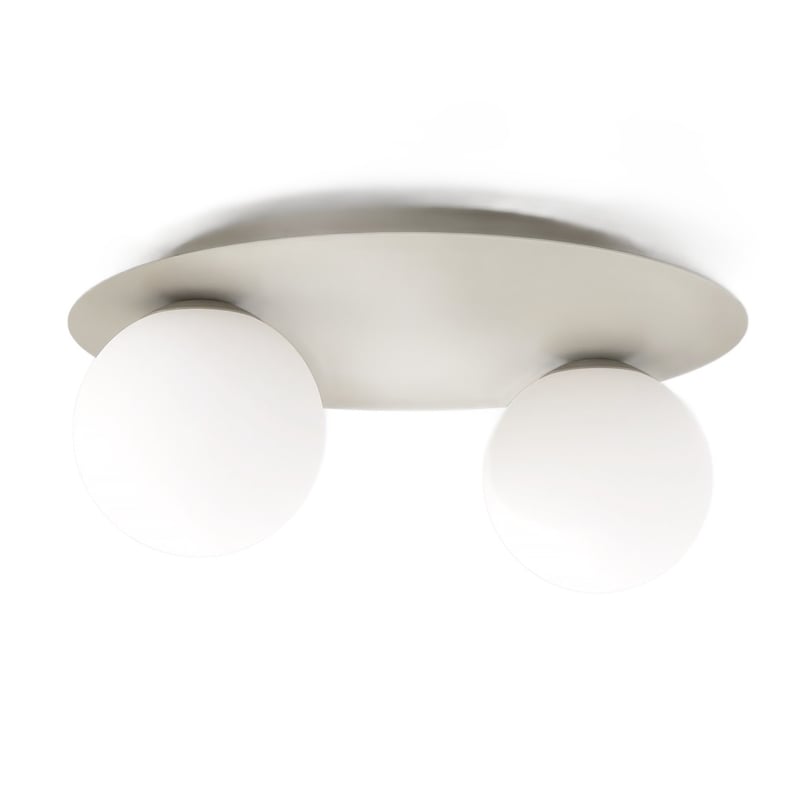 Lampa sufitowa szklane kule SOLAR beżowo-biały 2xE14x10W metal wym:19x43x43cm IP20 Emibig