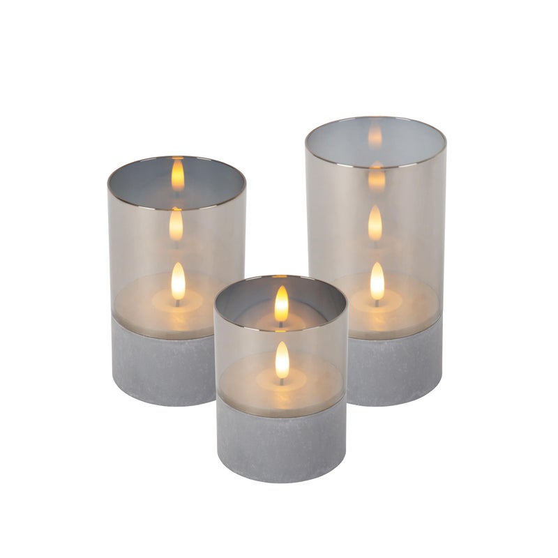 Lampa stołowa LED VELAS szara 0.2W ciepła 4lm szkło wym:25x7,5x7,5cm IP20 Lucide