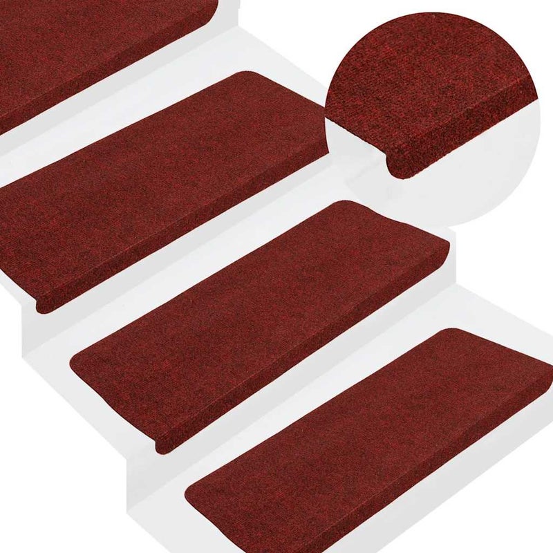 Maty na schody samoprzylepne 30 szt. Czerwone 65x22,5x3,5 cm vidaXL