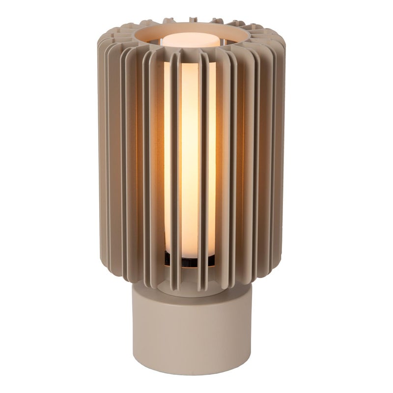 Lampa stołowa LAMBRES 1xE27x40W aluminium taupe wym:27x15x15cm IP20 Lucide