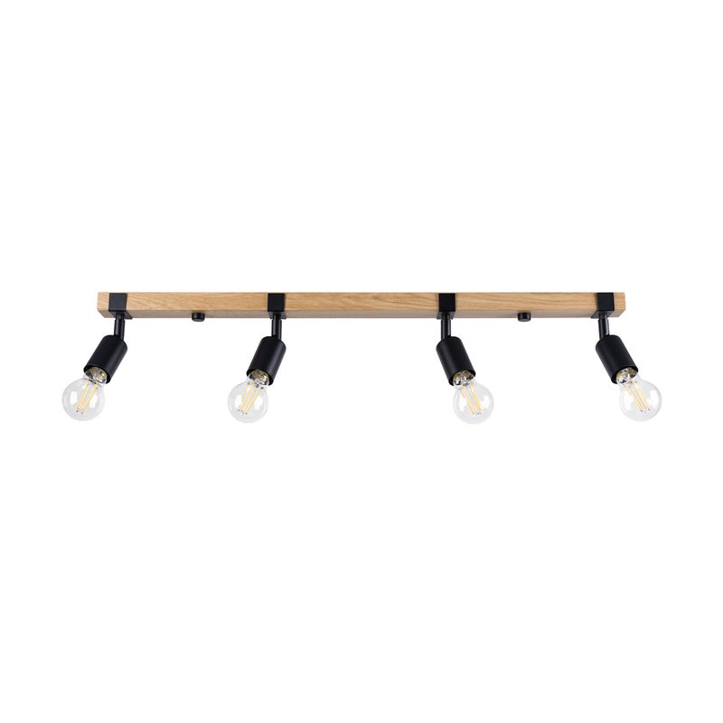 Reflektor spot LIMERO czarny-drewno 4xE27x15W drewno wym:14x15x89cm IP20 Pure Lume