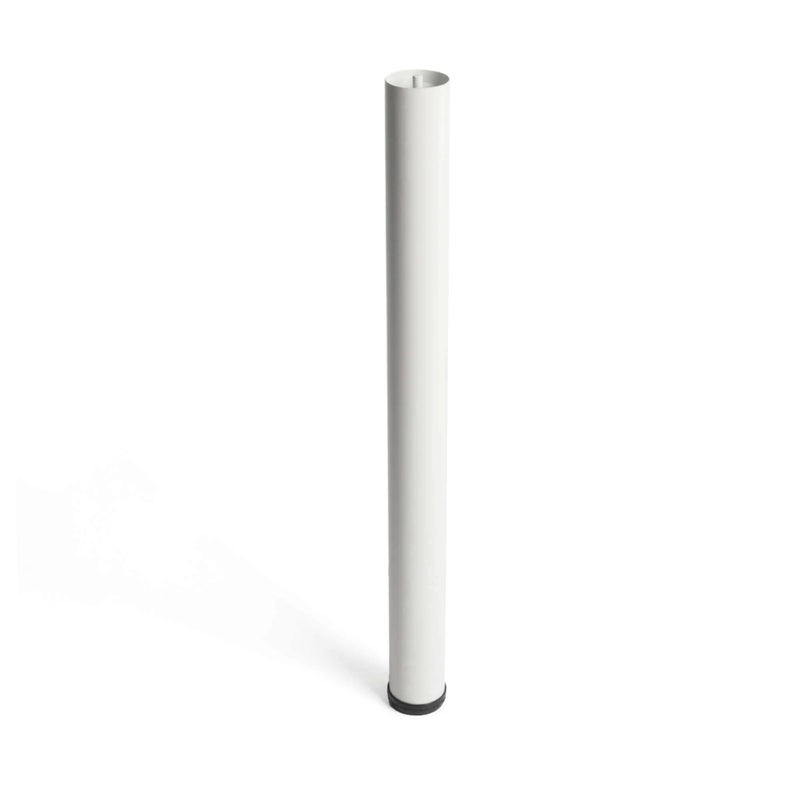Noga meblowa cylindryczna Funkcjonalny styl Stal Wykończenie w kolorze białym Wymiary: 60 x 60 x 710 mm Wysokość: 71 cm Łatwy montaż