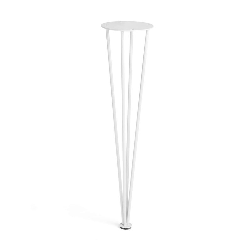 Noga meblowa w kształcie spinki do włosów Styl funkcjonalny Stal Wykończenie na biało Wymiary 100*100*410 mm Wysokość: 41 cm