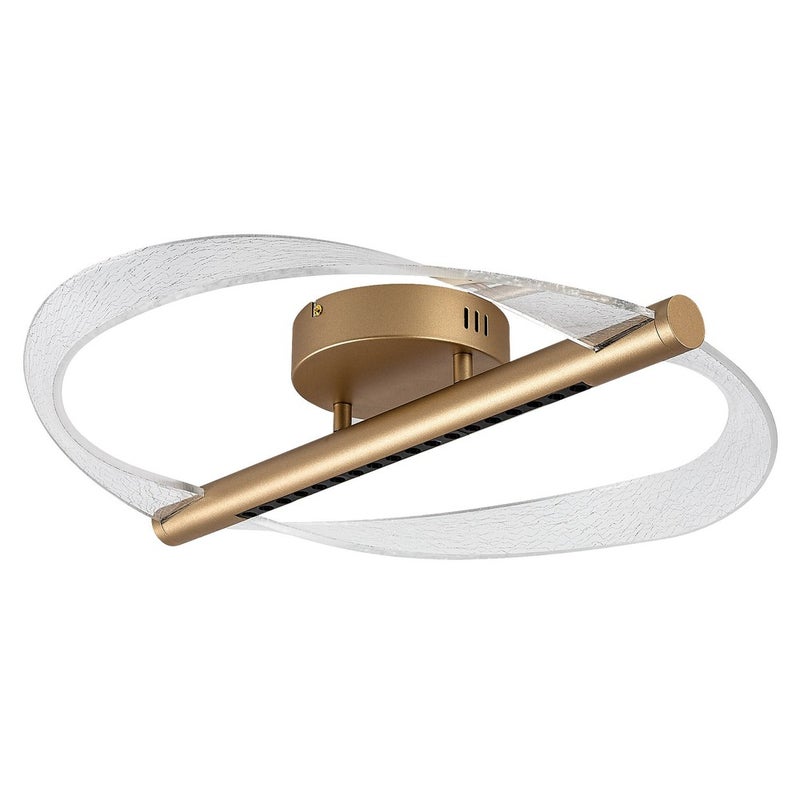 Lampa sufitowa falujące pasma LED Olyssia 24W biała ciepła 1300lm metal mosiężno-złota wym:9,5x52x52cm IP20 Rabalux
