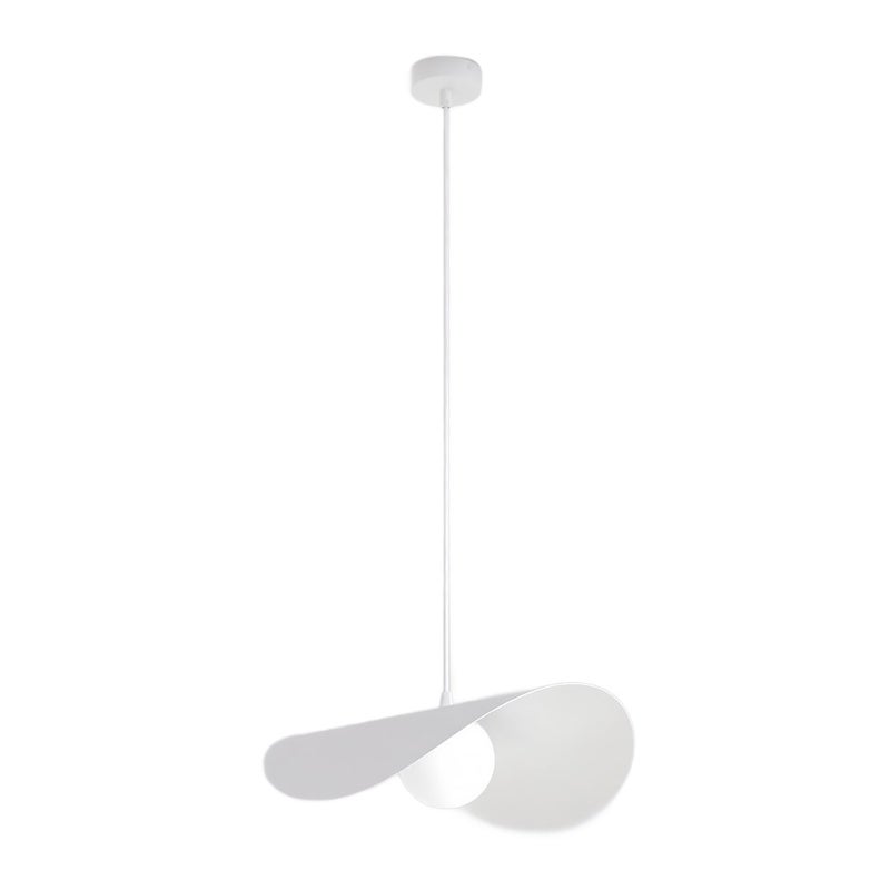Lampa wisząca duży falisty klosz z kulą RITUAL biały 1xG9x8W metal wym:140x40x40cm IP20 Emibig