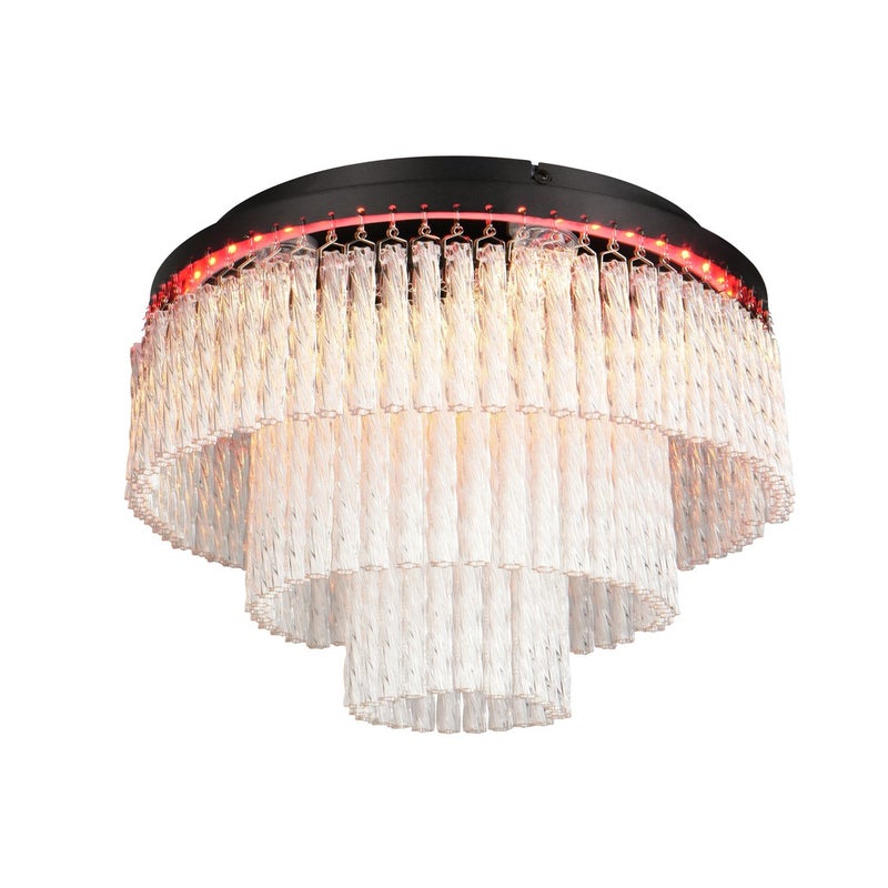 Lampa wisząca z pilotem LED VONO 17W Odcienie bieli 1900lm szkło przezroczysto-czarna wym:30x40x40cm IP20 RL