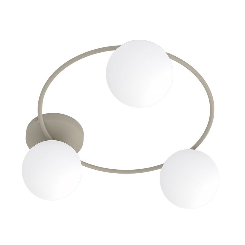 Lampa sufitowa kule na ringu SOPRA beżowo-biały 3xE14x10W szkło wym:20x47x47cm IP20 Emibig
