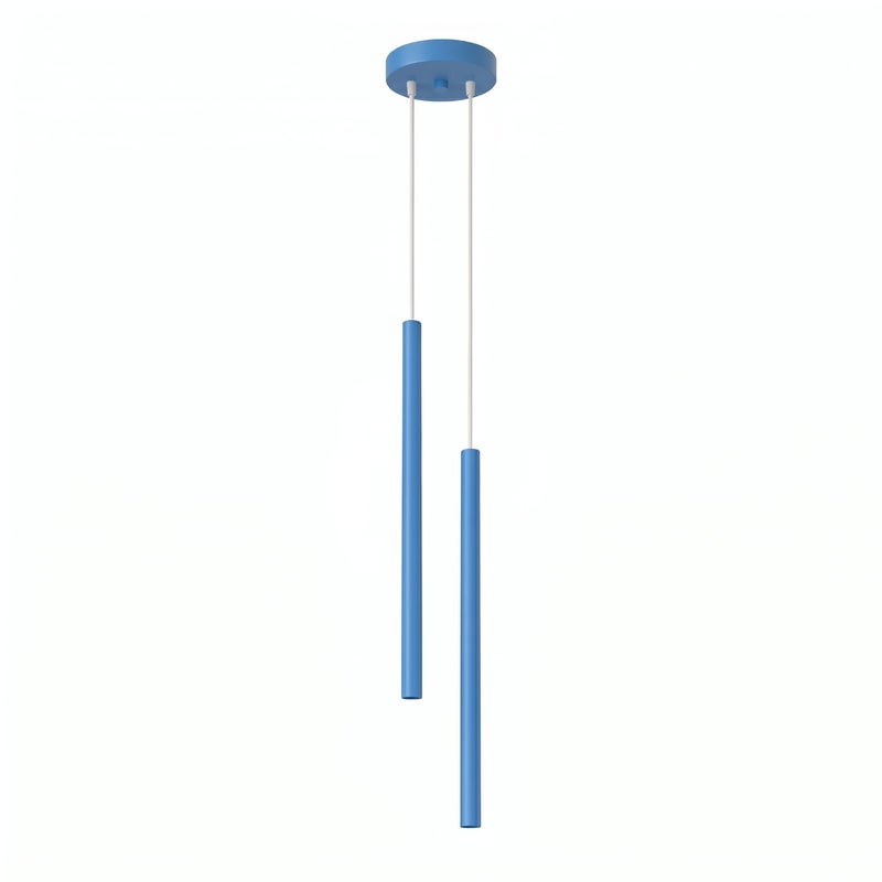 Lampa wisząca nowoczesna błękitna smukłe tuby 2xG9 8W PASTELO Sollux Lighting