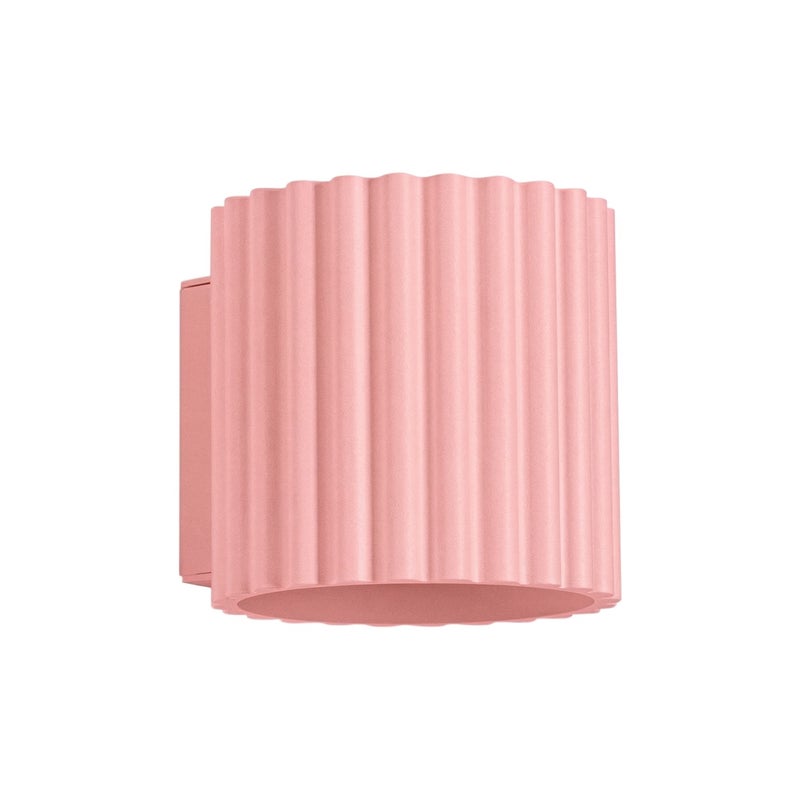 Kinkiet ścienny nowoczesny różowy ryflowany góra dół 1xG9 8W AURA Sollux Lighting