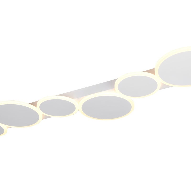Lampa wisząca z pilotem LED OVELA 34W Odcienie bieli 3900lm metal biała wym:4,5x100x30,5cm IP20 Trio