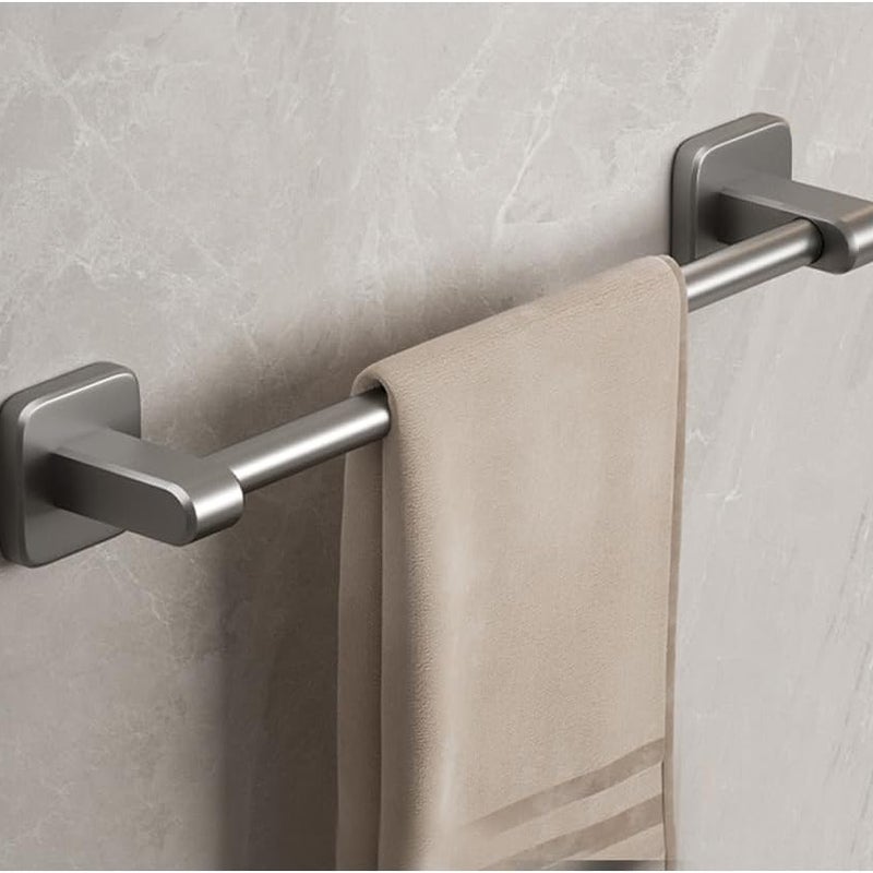 Wieszak na ręczniki, półka łazienkowa montowana na ścianie, aluminiowa półka wisząca do łazienki i toalety (szara, 30 cm)
