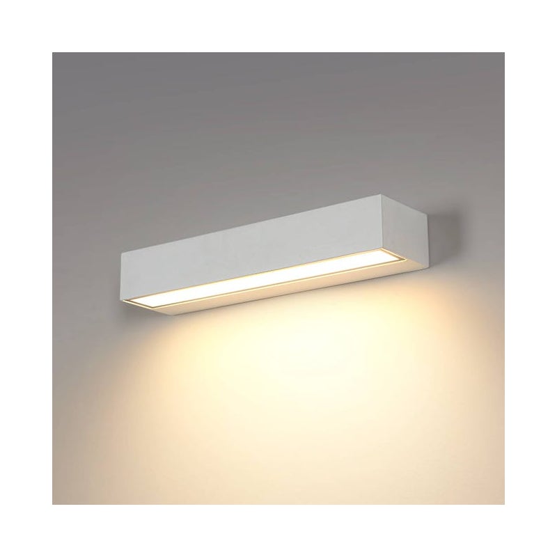 Zewnętrzna lampa ścienna LED, 16 W, 3000 K, ciepłe białe światło, 1800 lm, białe kute żelazo, wodoodporność IP65, do ogrodu, wejścia, dziedzińca - Ro