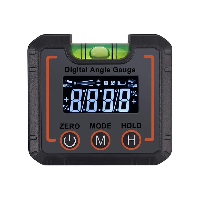 Cyfrowy inklinometr magnetyczny, poziomica cyfrowa 0 x 360°, ekran LCD i podświetlenie, automatyczne wyłączanie elektroniczne, z poziomicą pęcherzykow