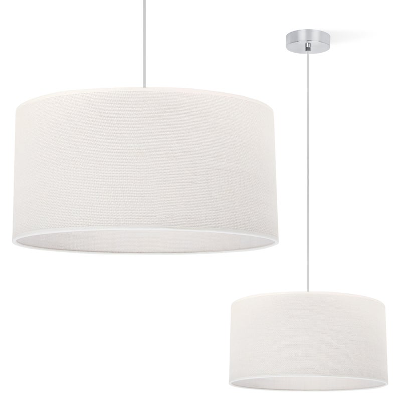 Lampa sufitowa wisząca Juta chrom 1xE27 abażur biały walec 35cm Light Home LH