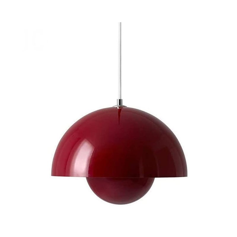 Żyrandol, nowoczesna lampa wisząca, lampa sufitowa wisząca z żarówką, oświetlenie dekoracyjne wnętrz, ciepłe światło, 23 cm (czerwony)