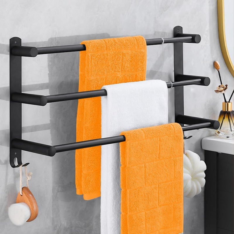 Wieszak na ręczniki ze stali nierdzewnej do łazienki - Wykonany ze stali nierdzewnej 304 - Regulowany wieszak na ręczniki montowany na ścianie (43–78