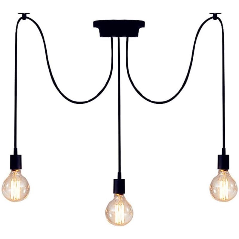 Lampa wisząca w stylu industrialnym w kształcie pająka - Lampa wisząca w stylu retro do jadalni/salonu - Źródło światła nie jest dołączone (3 lampy)