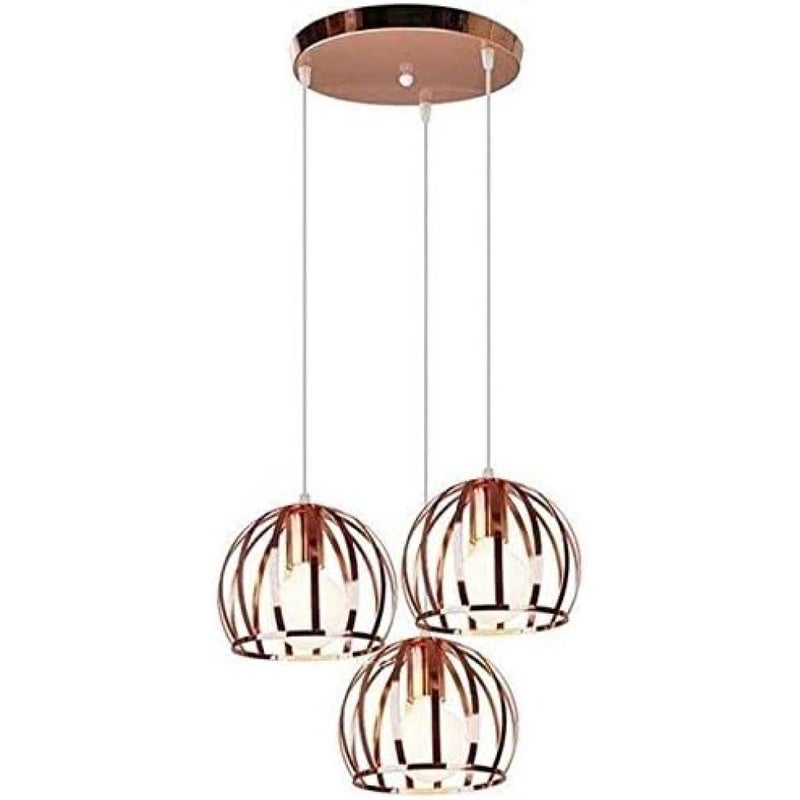 Żyrandol z kutego żelaza w stylu retro, styl stodoły/baru, żyrandol do jadalni, wpuszczana lampa sufitowa Edison E27 (3 żarówki/3 żarówki)