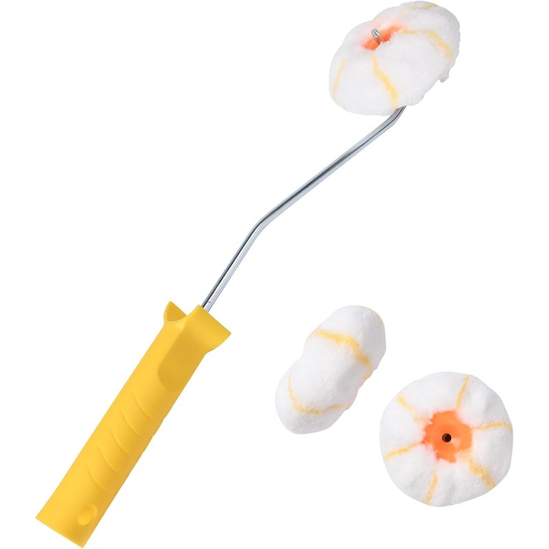 Wałek narożny 40 cm, wałek malarski narożny 10 cm (1 rama wałka + 3 wałki zapasowe), do stosowania z różnymi farbami