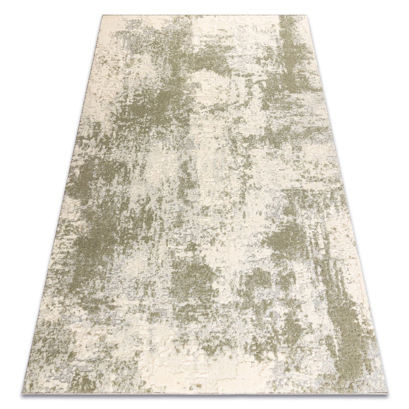 Dywan FLUX 461.138.SA990 wełniany OSTA - Abstrakcja, strukturalny, loftowy zielony / beż 120x170 cm