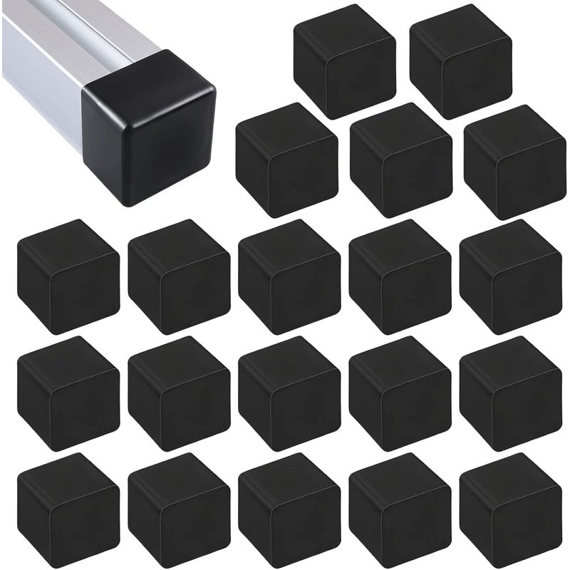 20 sztuk nakładek na nogi krzeseł 40x40 mm, kwadratowe gumowe nakładki ochronne, antypoślizgowe kwadratowe gumowe nakładki, do nóg krzeseł