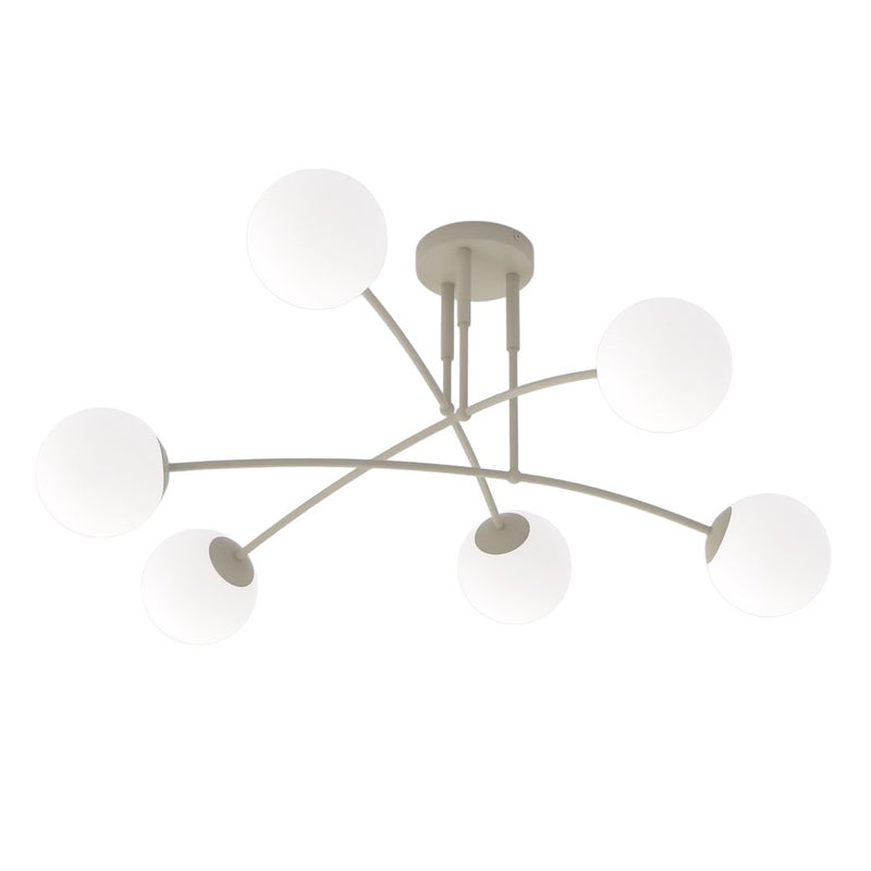 Lampa sufitowa kule na łukach PREGOS beżowo-biały 6xE14x10W metal wym:40x70x60cm IP20 Emibig