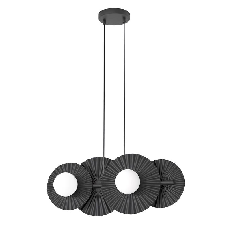 Lampa wisząca modułowa karbowane dyski UMBRA czarny 4xG9x8W metal wym:140x59x20cm IP20 Emibig
