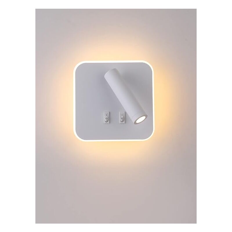 Regulowana lampka nocna, lampa ścienna do wnętrz hotelowych, lampka nocna/ścienna do korytarza, z przełącznikiem, światło trójkolorowe 12 W