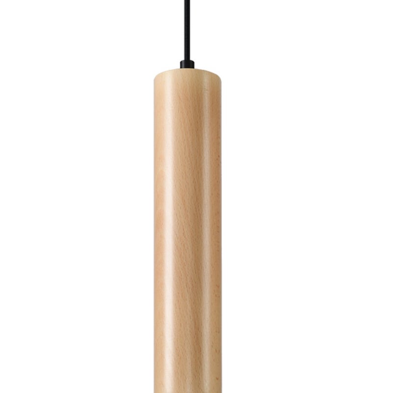 Lampa wisząca CASANO czarna-naturalne drewno 1xGU10x40W aluminium wym:100x8x8cm IP20 Pure Lume