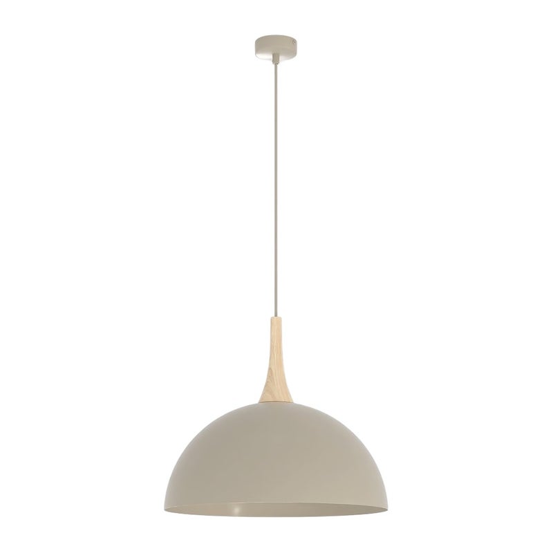 Lampa wisząca duża kopuła z drewnianym detalem NAUTICA beżowy 1xGX53x12W metal wym:140x40x40cm IP20 Emibig