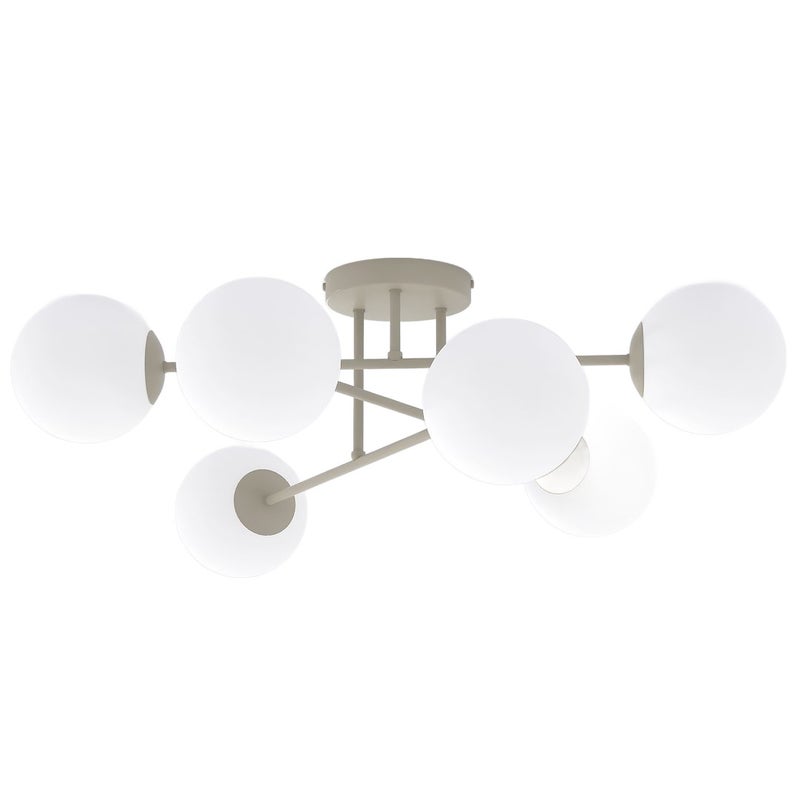 Lampa sufitowa kule na stickach ROMA beżowo-biały 6xE14x10W szkło wym:26x75x75cm IP20 Emibig