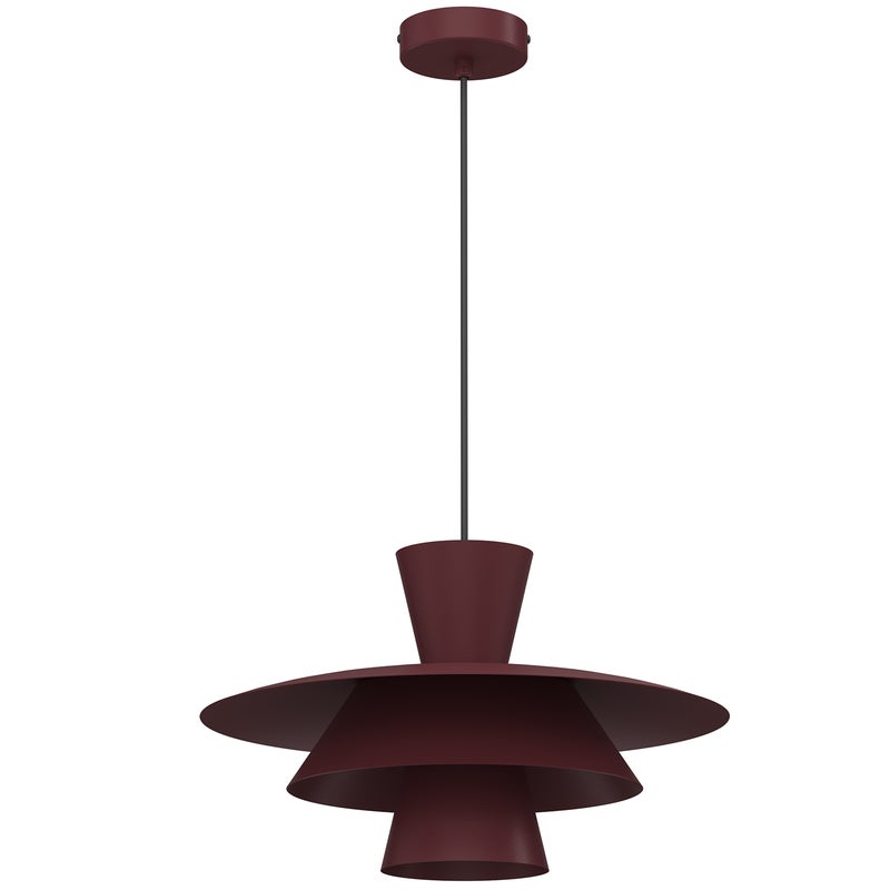 Lampa wisząca Plato czerwony 1xE27x15W metal wym:110x34x34cm IP20 Luminex