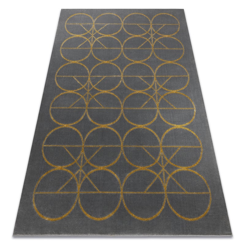 Dywan EMERALD ekskluzywny 1010 glamour, stylowy koła szary / złoty 120x170 cm