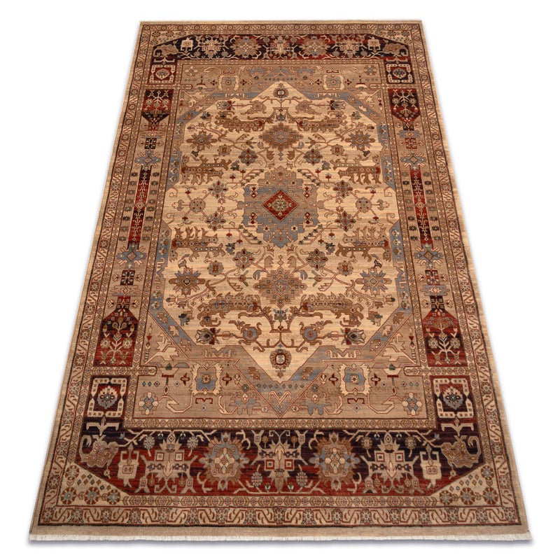 Dywan wełniany KESHAN Frędzle, Ornament, orientalny 1255/53525 beż / terakota 200x290 cm