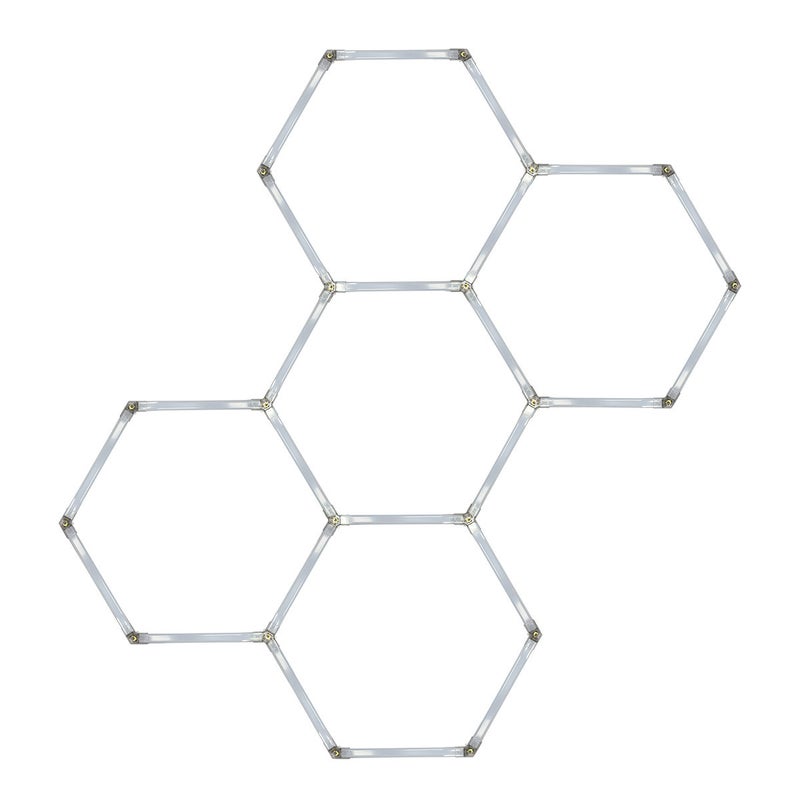 Geometryczna lampa sufitowa LED 166 cm 4000K biała IP44 garaż warsztat duża instalacja