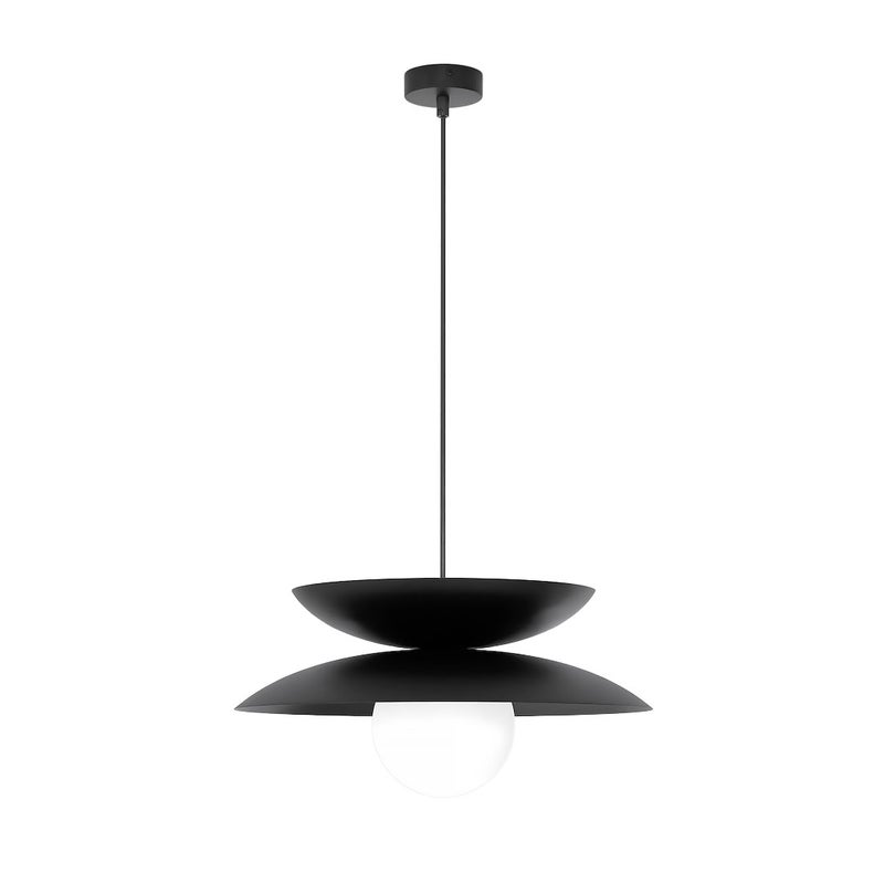 Lampa wisząca warstwowe dyski z kulą NAGOYA czarny 1xG9x8W metal wym:140x41x41cm IP20 Emibig