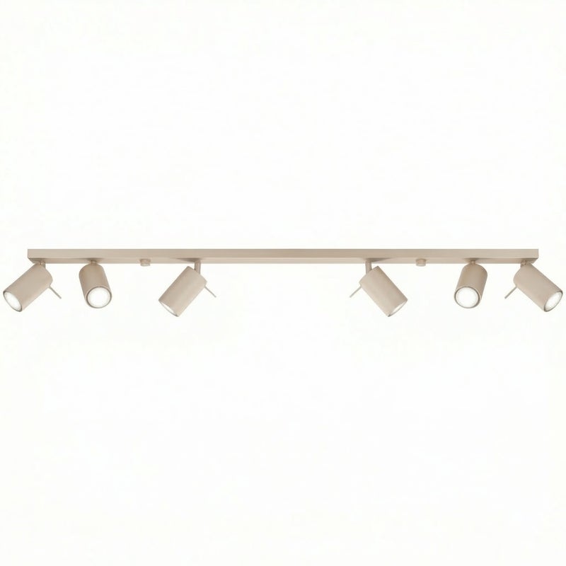 Lampa sufitowa nowoczesna taupe listwa 118cm reflektorki 6xGU10 10W RING Sollux Lighting