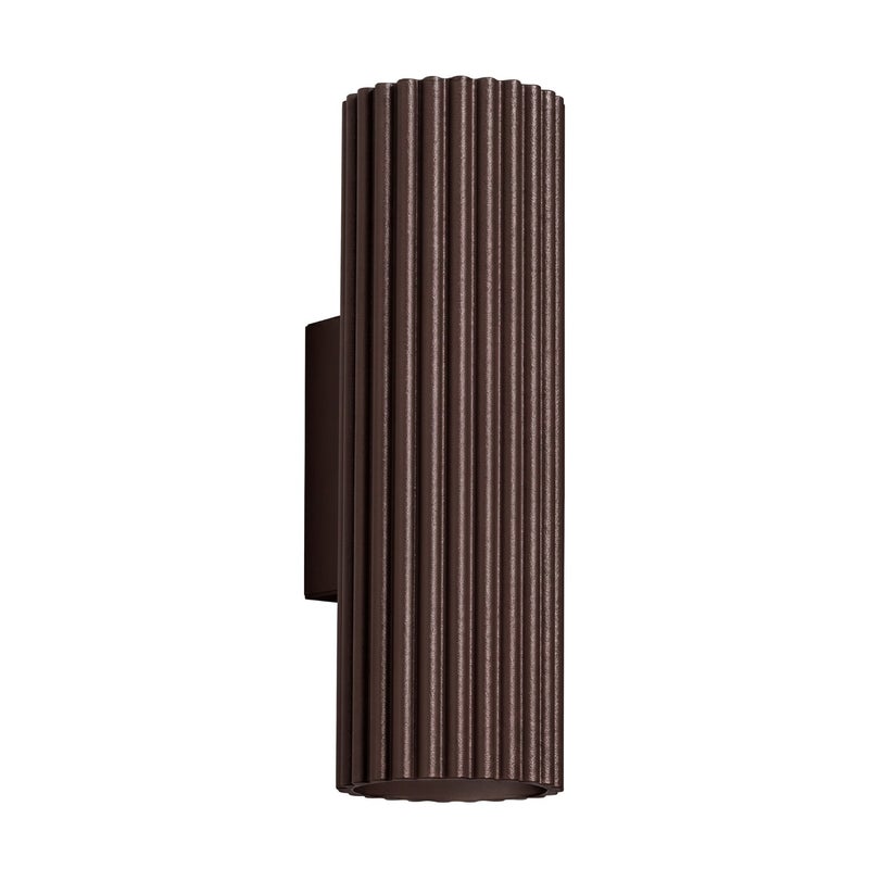 Kinkiet ścienny nowoczesny brązowy ryflowana tuba góra dół 2xGU10 10W KARBON Sollux Lighting