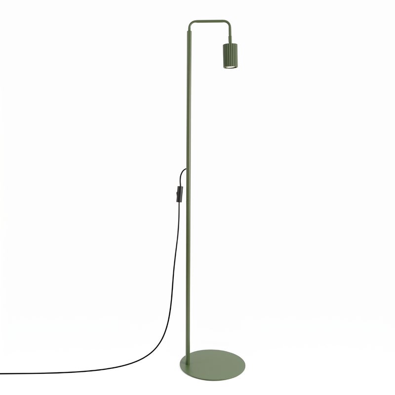 Lampa podłogowa nowoczesna zielona oliwkowa ruchomy ryflowany reflektorek 1xGU10 10W KARBON Sollux Lighting