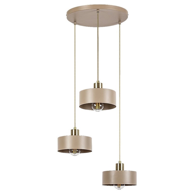 Lampa wisząca złote detale Tisandra beżowy 3xE27x25W metal wym:120x48x45cm IP20 Rabalux