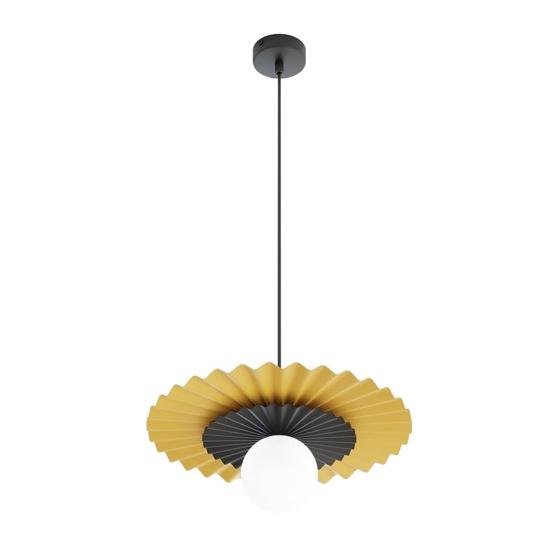 Lampa wisząca podwójny karbowany wachlarz UMBRA pomarańczowo-czarny 1xG9x8W metal wym:140x35x35cm IP20 Emibig