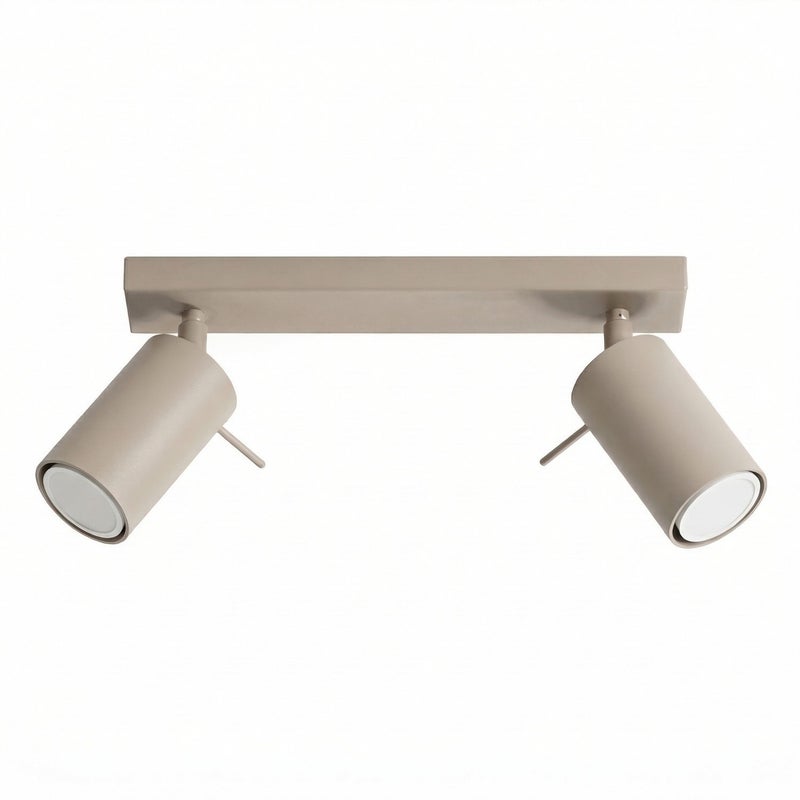 Lampa sufitowa nowoczesna taupe listwa 30cm reflektorki 2xGU10 10W RING Sollux Lighting