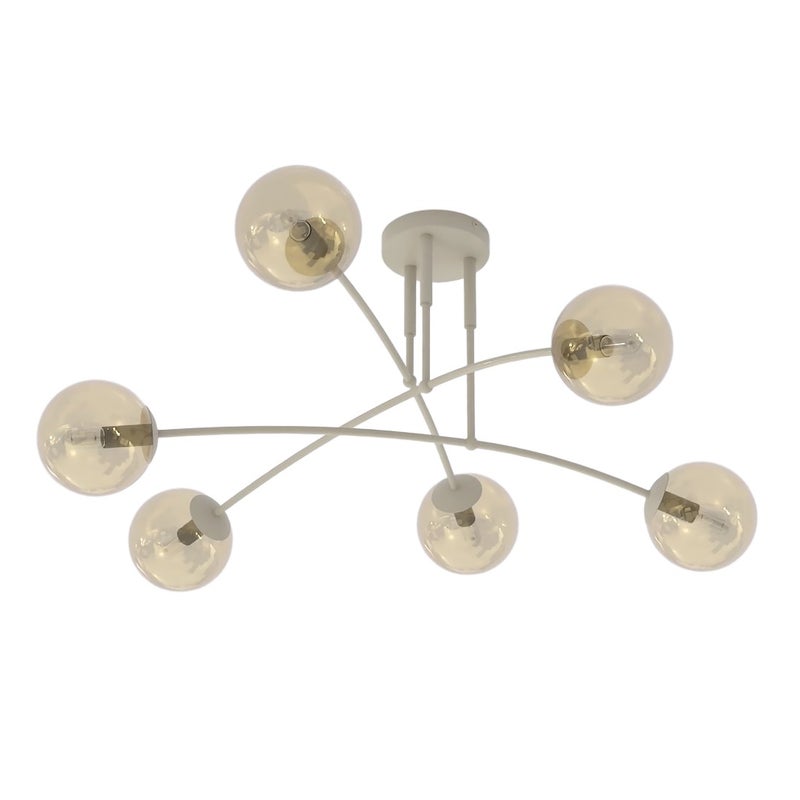 Lampa sufitowa kule na łukach PREGOS beżowo-miodowy 6xE14x10W metal wym:40x70x60cm IP20 Emibig